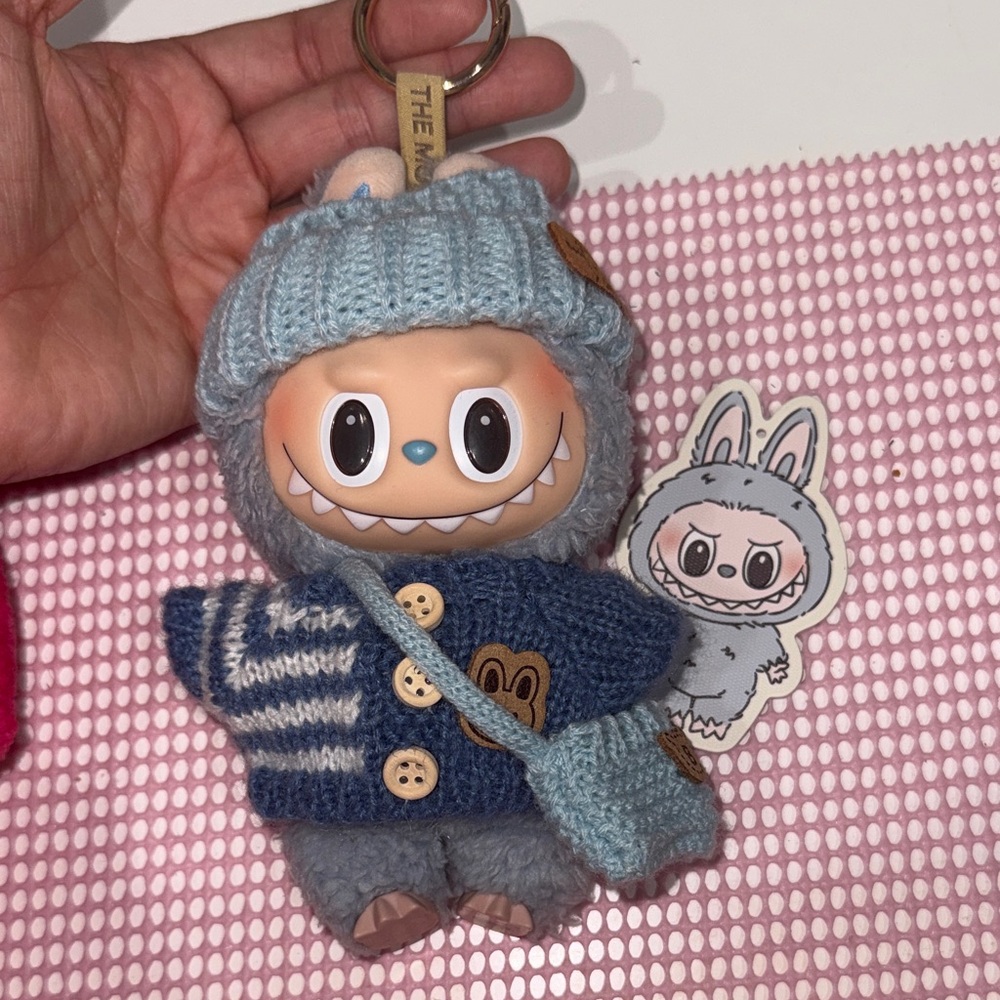 Authentic Cute Blue Monster Keychain Plush